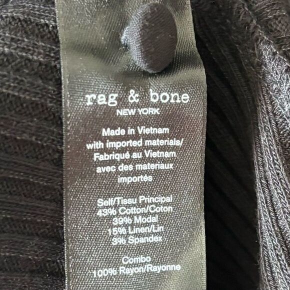 Rag & Bone Echo Maxi Sweater Black Dress Knit  Ribbed Size XXS - Picture 14 of 14